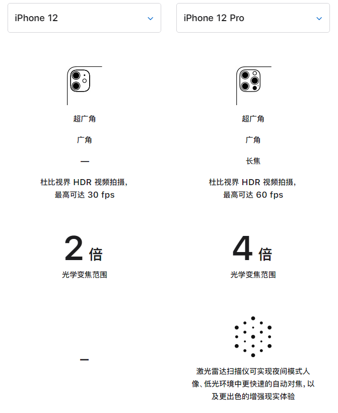 仲巴苹果手机维修分享苹果 iPhone 12 与 iPhone 12 Pro 选哪款 